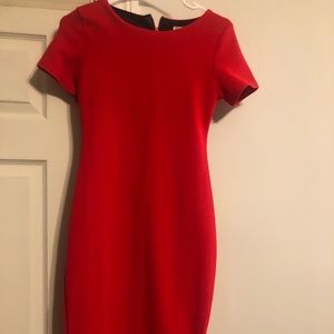 Bright red dress